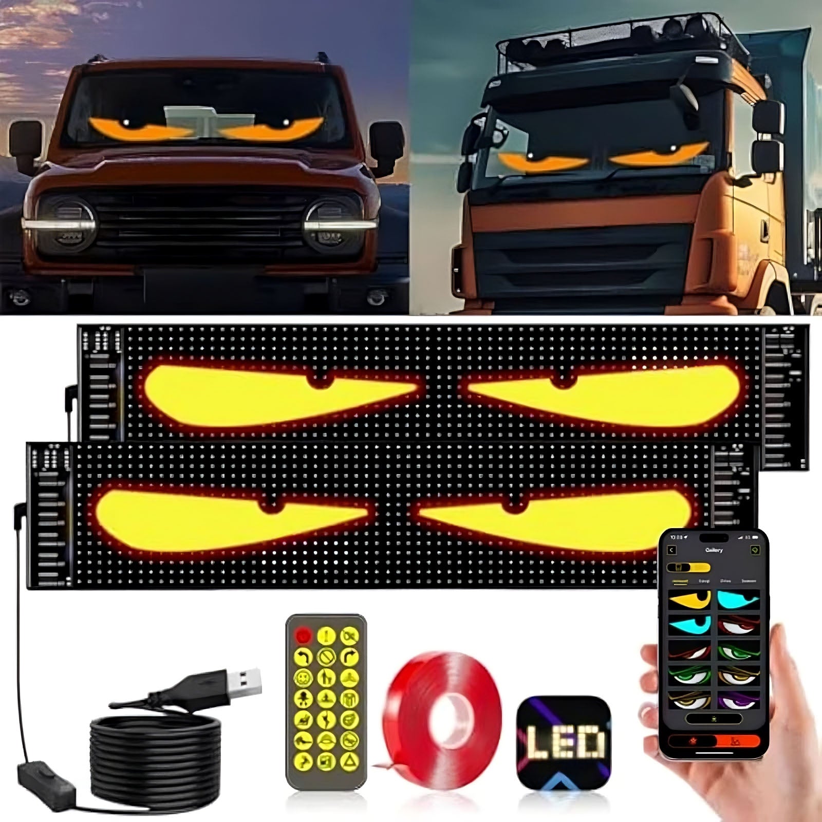 Dynamic  LED Big Eye Lights For TRUCK Windshield